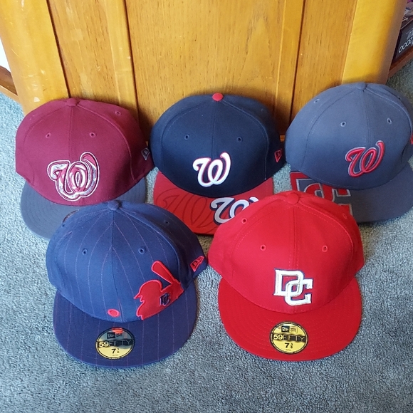 Bundle Of 5 New Era 59fifty Washington Nationals Fitted Hats Size 7 3/8 New/Used - Picture 1 of 3
